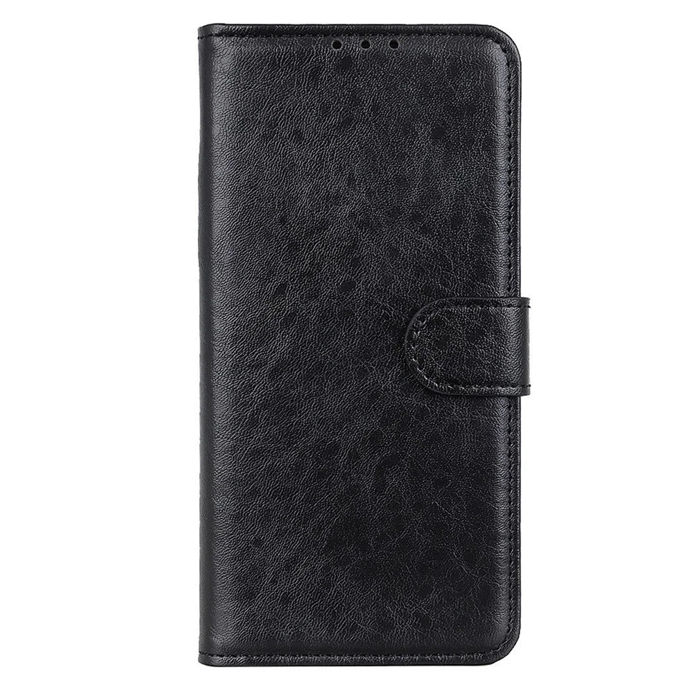 For Samsung Galaxy S23+ Crazy Horse Texture PU Leather Wallet Case Magnetic Clasp Phone Flip Stand Cover - Black - 6
