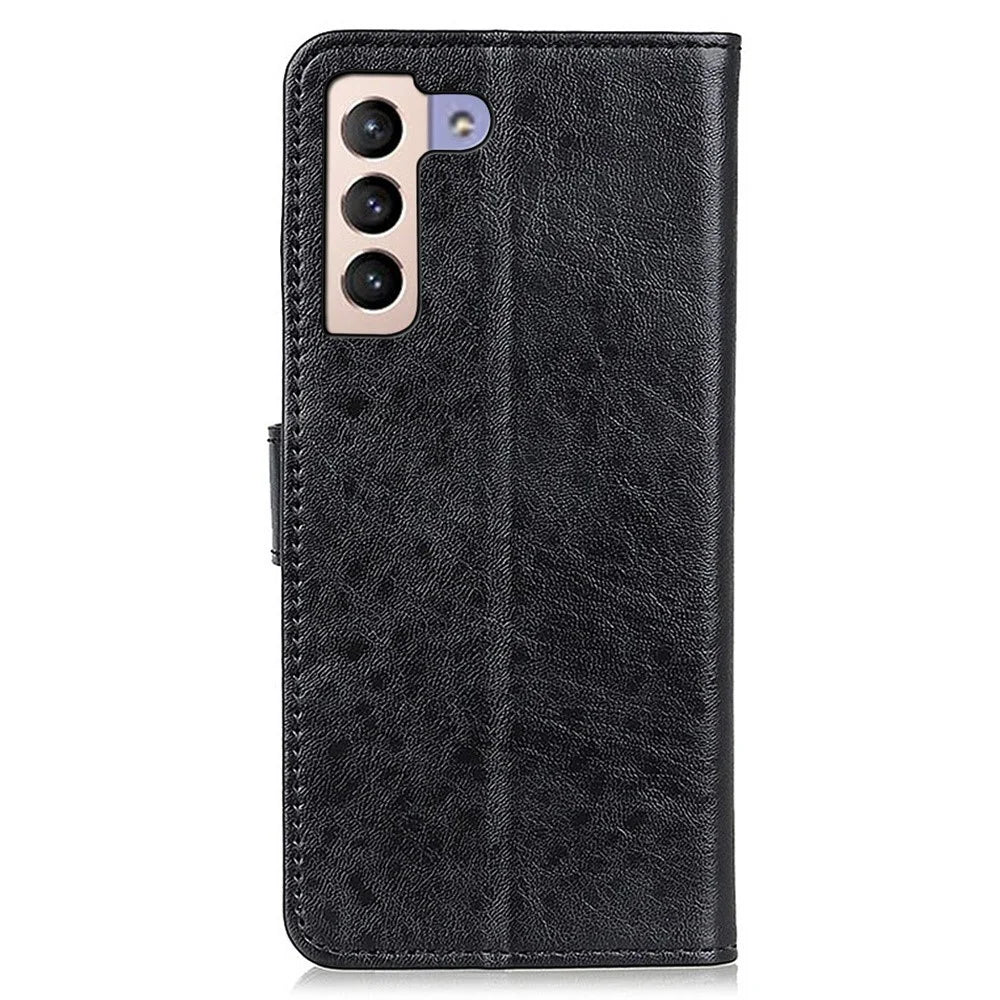 For Samsung Galaxy S23+ Crazy Horse Texture PU Leather Wallet Case Magnetic Clasp Phone Flip Stand Cover - Black - 7