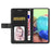 For iPhone Air Case with Wrist Strap Y Shaped Lines Imprint Leather Phone Cover - Black - 2