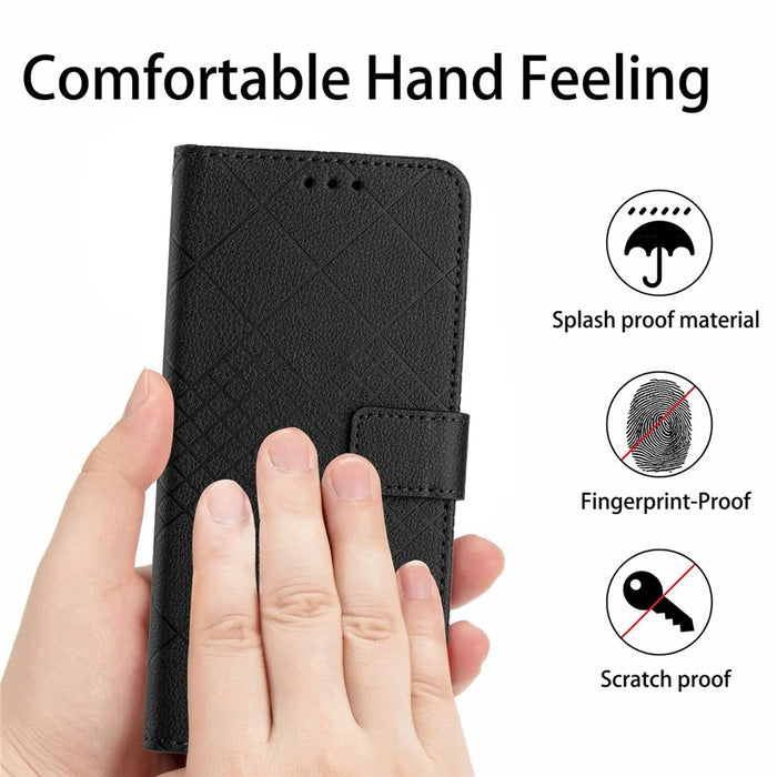 For iPhone Air Case Wallet Imprint PU Leather Flip Folio Phone Cover - Black - 4