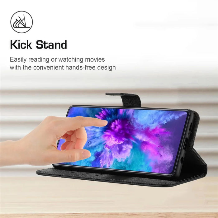 For iPhone 18 Pro Max / 17 Pro Max Case Wallet Imprint PU Leather Flip Folio Phone Cover - Black - 3