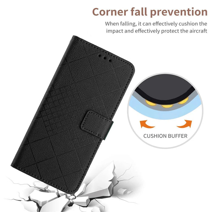 For iPhone 18 Pro Max / 17 Pro Max Case Wallet Imprint PU Leather Flip Folio Phone Cover - Black - 5