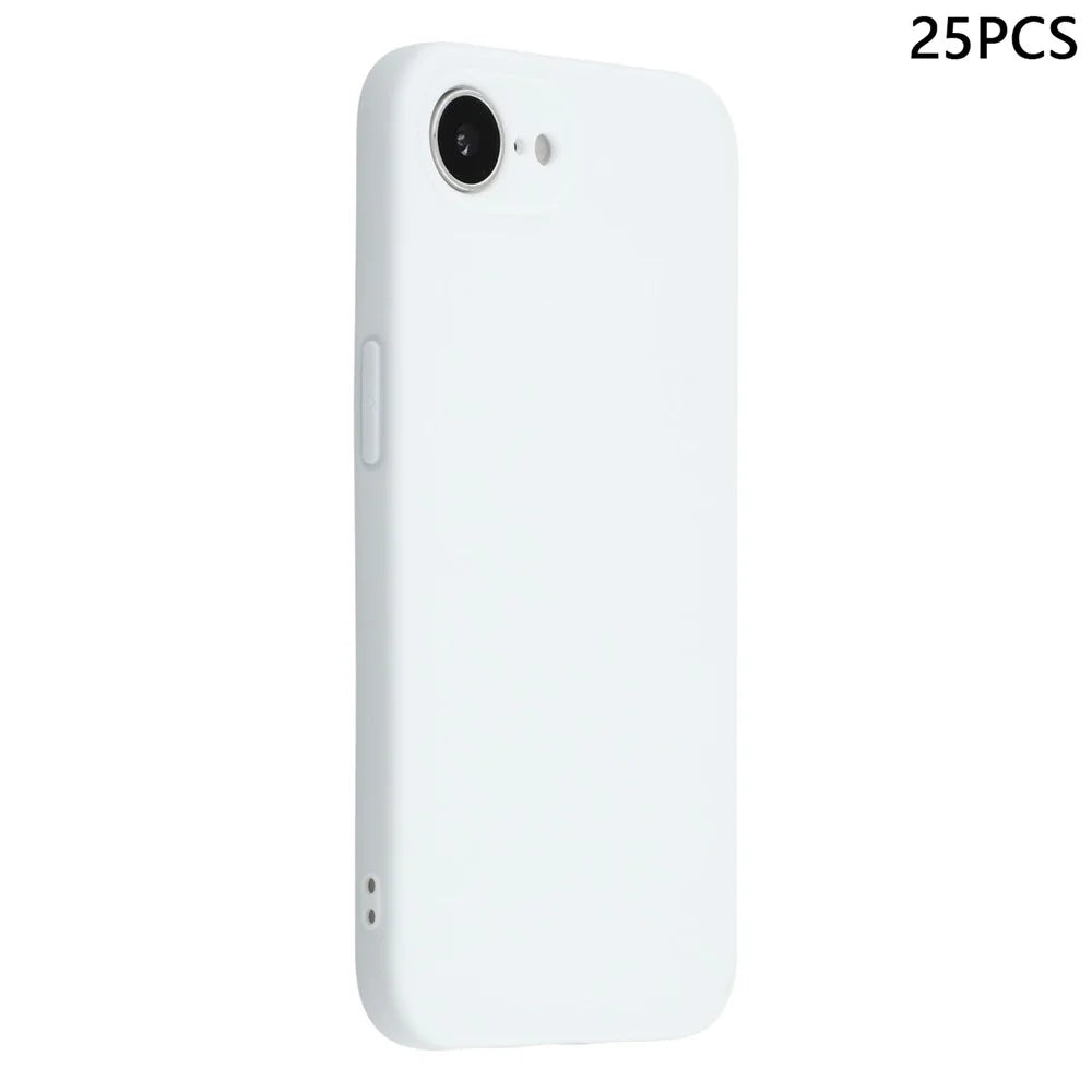 25Pcs For iPhone 17e / 16e Case 1.2mm TPU Matte Phone Cover - White - 1
