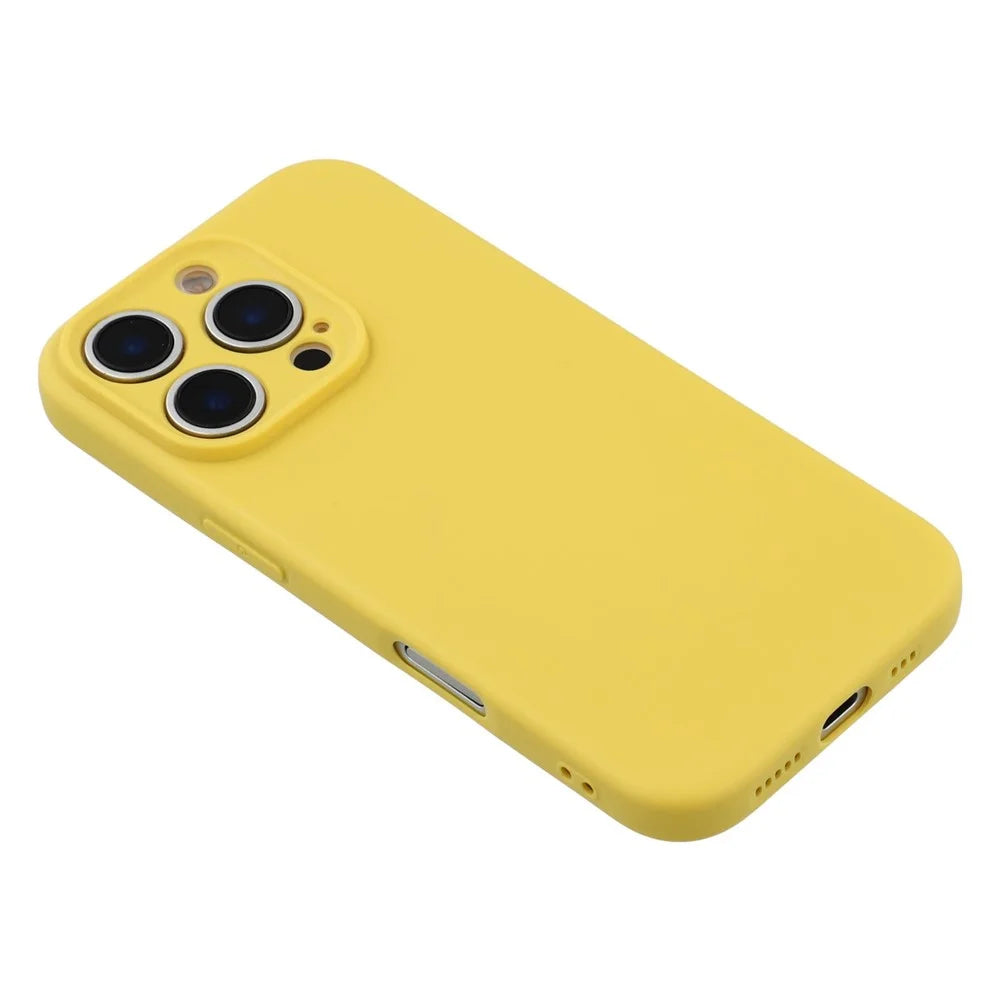25Pcs For iPhone 16 Pro Case 1.2mm TPU Matte Phone Cover - Yellow - 4