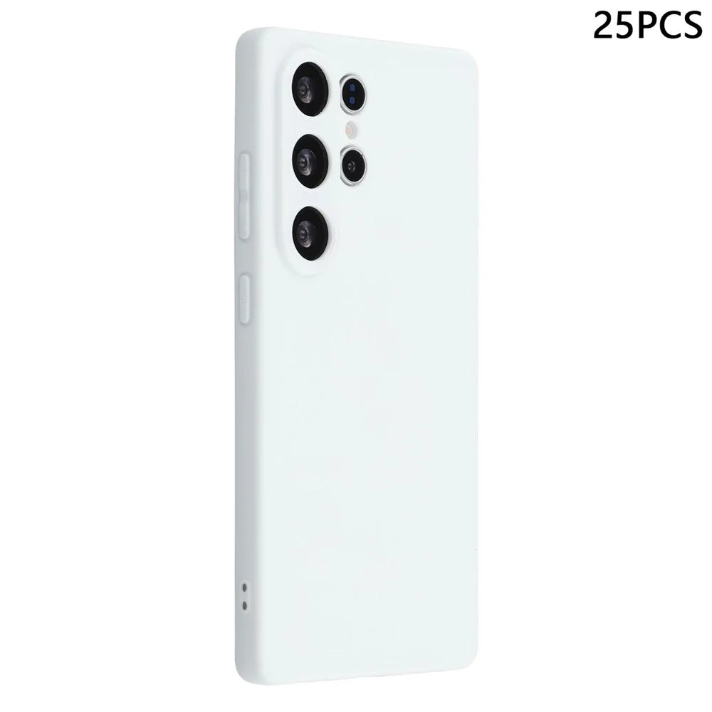 25Pcs For Samsung Galaxy S25 Ultra Case 1.2mm TPU Matte Phone Cover - White - 1
