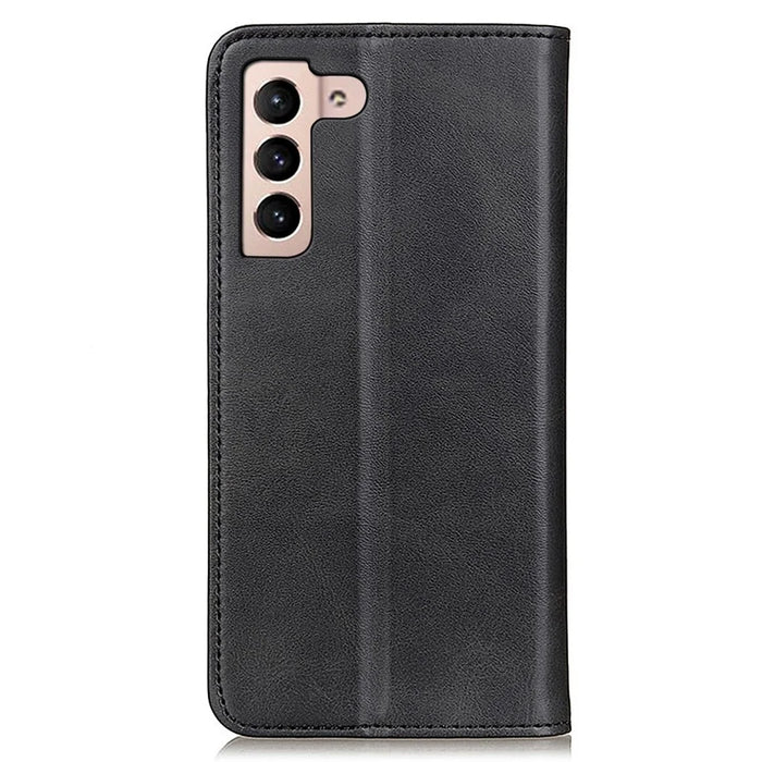 For Samsung Galaxy S23 Magnetic Auto Closing Phone Stand Case Cowhide Texture Split Leather Drop-proof Cover with Wallet - Black - 7