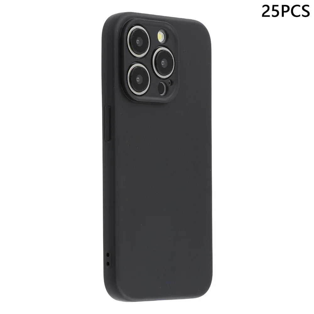 25Pcs For iPhone 12 Pro Max Case 1.2mm TPU Matte Phone Cover - Black - 1