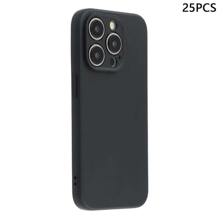 25Pcs For iPhone 12 Pro Max Case 1.2mm TPU Matte Phone Cover - Black - 1