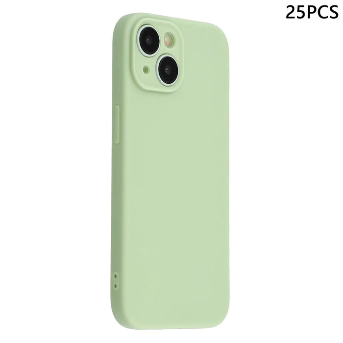 25Pcs For iPhone 15 Plus Case 1.2mm TPU Matte Phone Cover - Matcha Green - 1