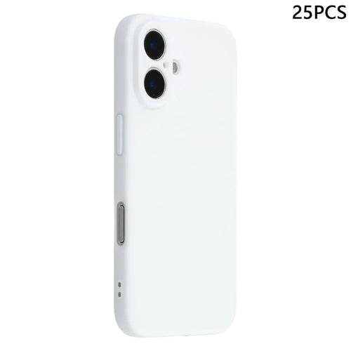 25Pcs For iPhone 16 Plus Case 1.2mm TPU Matte Phone Cover - White - 1