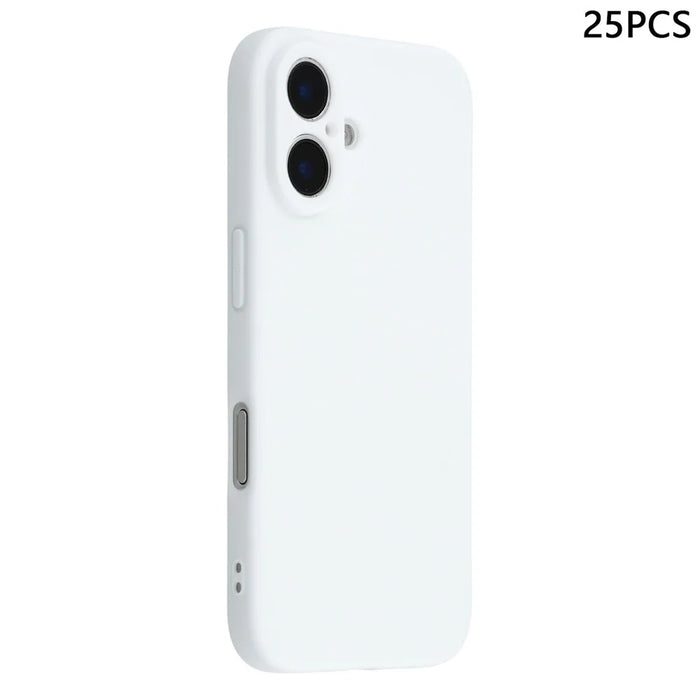 25Pcs For iPhone 16 Plus Case 1.2mm TPU Matte Phone Cover - White - 1