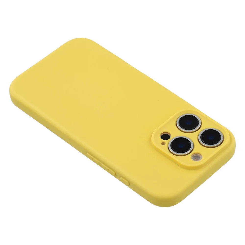 25Pcs For iPhone 16 Pro Max Case 1.2mm TPU Matte Phone Cover - Yellow - 5