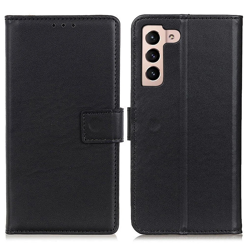 For Samsung Galaxy S23 PU Leather Phone Anti-drop Cover Foldable Stand Protective Case with Wallet - Black - 1