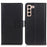 For Samsung Galaxy S23 PU Leather Phone Anti-drop Cover Foldable Stand Protective Case with Wallet - Black - 1
