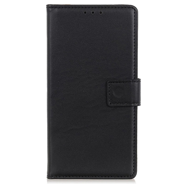 For Samsung Galaxy S23 PU Leather Phone Anti-drop Cover Foldable Stand Protective Case with Wallet - Black - 6