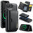 DG.MING M6 Series For iPhone 17e / 16e Case Magnetic Wallet PU + PC + TPU Phone Cover - Black - 1