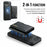 DG.MING M6 Series For iPhone 17e / 16e Case Magnetic Wallet PU + PC + TPU Phone Cover - Black - 6