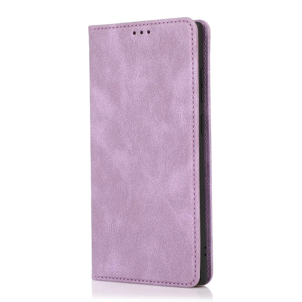 For Samsung Galaxy S25 Ultra Case Wallet Magnetic Closing Leather Flip Phone Cover - Purple - 6