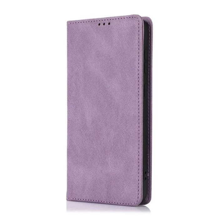 For Samsung Galaxy A55 5G Case Wallet Magnetic Closing Leather Flip Phone Cover - Purple - 6