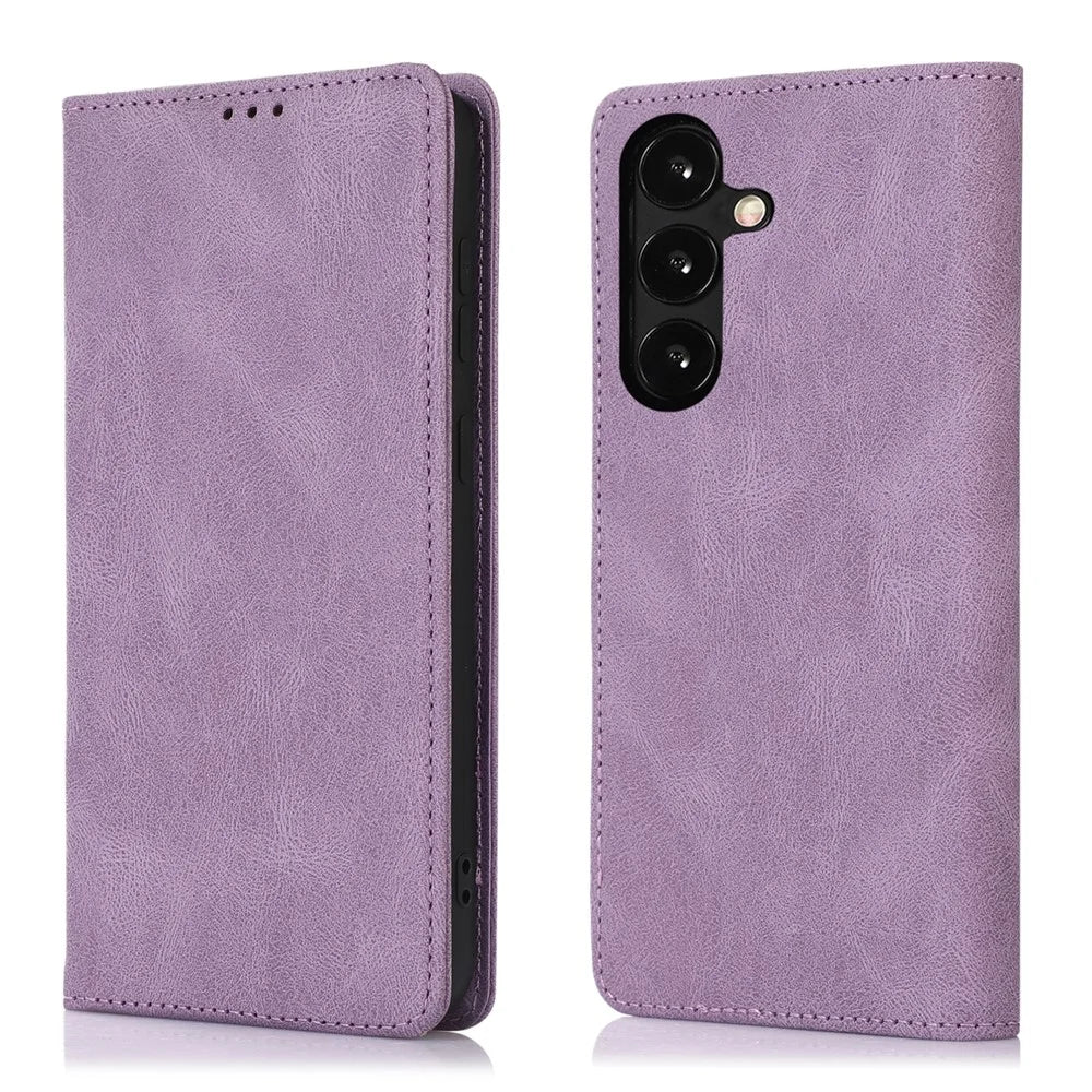 For Samsung Galaxy A36 5G Case Wallet Magnetic Closing Leather Flip Phone Cover - Purple - 1