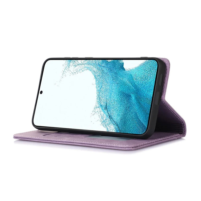 For Samsung Galaxy S24 FE Case Wallet Magnetic Closing Leather Flip Phone Cover - Purple - 3