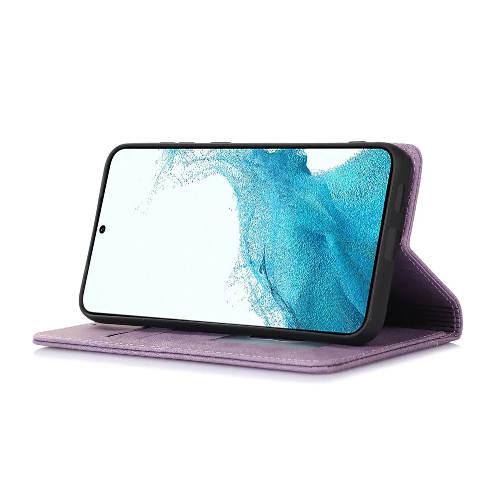 For Samsung Galaxy A18 5G / A18 4G / A17 5G / A17 4G / A26 5G / A16 5G / A16 4G Case Wallet Magnetic Closing Leather Flip Phone Cover - Purple - 3