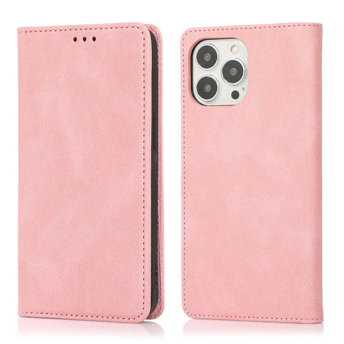 For iPhone 16 Pro Case Wallet Magnetic Closing Leather Flip Phone Cover - Rose Gold - 1