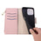 For iPhone 16 Pro Max Case Zipper Wallet Leather Phone Cover with Wrist Strap - Pink - 6