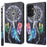 For Samsung Galaxy S23+ PU Leather 3D Pattern Printing Shockproof Case Foldable Stand Phone Wallet Cover with Wrist Strap - Dream Catcher - 1