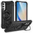 For Samsung Galaxy A56 5G Magnetic Case Metal Lens Frame Kickstand PC + TPU Mobile Cover - Black - 1