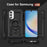 For Samsung Galaxy A56 5G Magnetic Case Metal Lens Frame Kickstand PC + TPU Mobile Cover - Black - 6