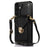 For Samsung Galaxy A36 5G Case Card Holder Kickstand PU Leather + TPU Phone Cover with Shoulder Strap - Black - 1