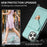 For iPhone 16 Pro Case Card Holder Kickstand PU Leather + TPU Phone Cover with Shoulder Strap - Green - 5