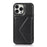 For iPhone 16 Pro Max Cell Phone Case Triangle Lid Card Bag Leather + TPU Cover with Long Strap - Black - 5