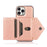 For iPhone 16 Pro Cell Phone Case Triangle Lid Card Bag Leather + TPU Cover with Long Strap - Rose Gold - 2