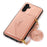 For Samsung Galaxy A36 5G Cell Phone Case Triangle Lid Card Bag Leather + TPU Cover with Long Strap - Rose Gold - 5
