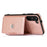 For Samsung Galaxy A56 5G Cell Phone Case Triangle Lid Card Bag Leather + TPU Cover with Long Strap - Rose Gold - 2