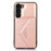 For Samsung Galaxy A56 5G Cell Phone Case Triangle Lid Card Bag Leather + TPU Cover with Long Strap - Rose Gold - 7