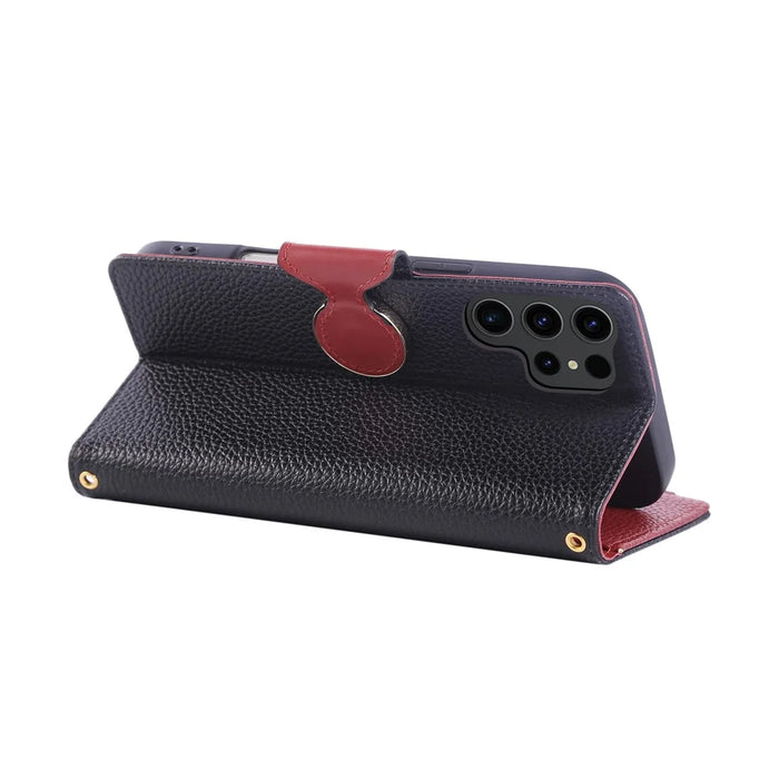 For Samsung Galaxy  S25 Ultra Case Zipper Wallet Leather Phone Cover with Wrist Strap - Black - 4