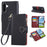 For Samsung Galaxy A15 4G / 5G Case Zipper Wallet Leather Phone Cover with Wrist Strap - Black - 1