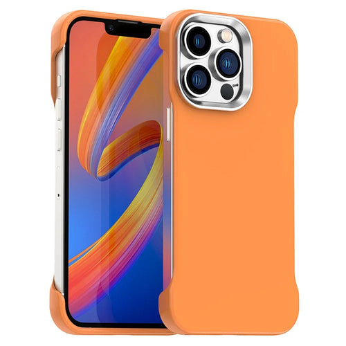 For iPhone 13 Pro Case Frameless Ultra Thin TPU + PET Phone Cover Reinforced Corners - Orange - 1