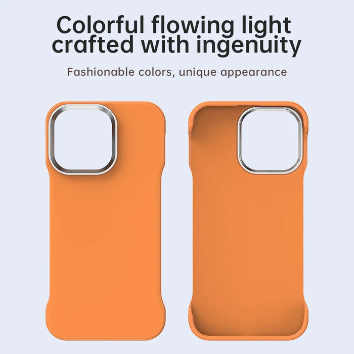 For iPhone 13 Pro Max Case Frameless Ultra Thin TPU + PET Phone Cover Reinforced Corners - Orange - 3