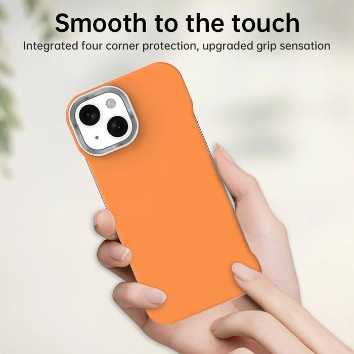 For iPhone 15 Plus / 14 Plus Case Frameless Ultra Thin TPU + PET Phone Cover Reinforced Corners - Orange - 6