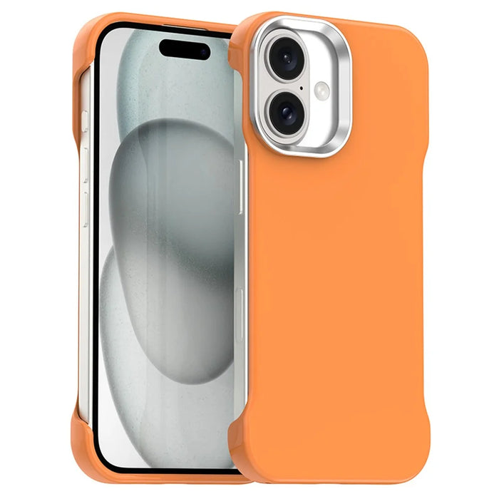 For iPhone 16 Plus Case Frameless Ultra Thin TPU + PET Phone Cover Reinforced Corners - Orange - 1