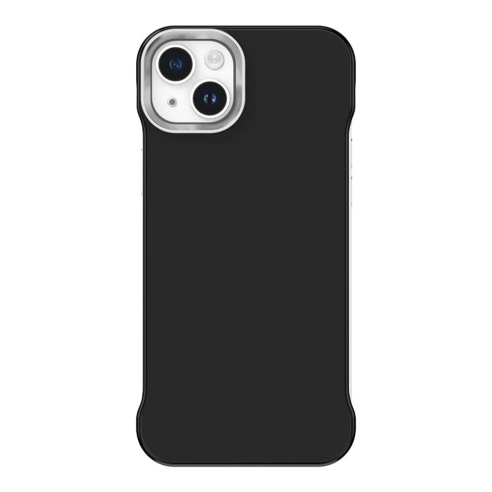 For iPhone 14 / 13 Case Frameless Ultra Thin TPU + PET Phone Cover Reinforced Corners - Black - 2