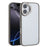 For iPhone 16 Plus Case TPU + Acrylic Clear Anti-Yellowing Phone Back Cover - Grey - 1