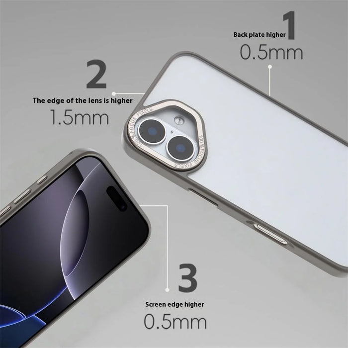 For iPhone 16 Plus Case TPU + Acrylic Clear Anti-Yellowing Phone Back Cover - Grey - 2