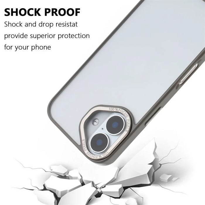 For iPhone 16 Plus Case TPU + Acrylic Clear Anti-Yellowing Phone Back Cover - Grey - 3
