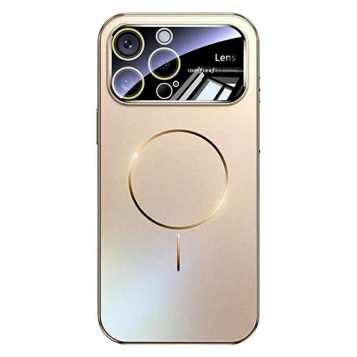 For iPhone 16 Pro Case Compatible with MagSafe PC + TPU Phone Cover with Large Window - Gold - 1