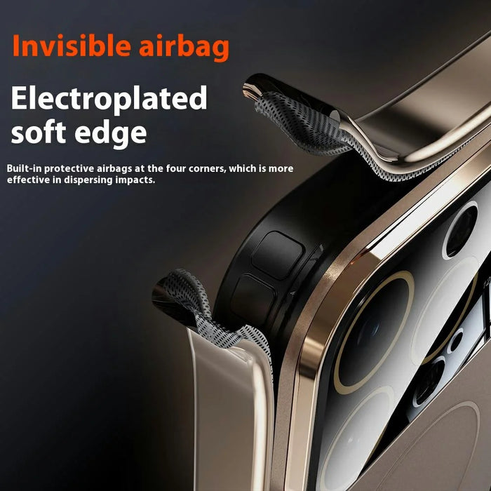 For iPhone 16 Pro Case Compatible with MagSafe PC + TPU Phone Cover with Large Window - Gold - 2